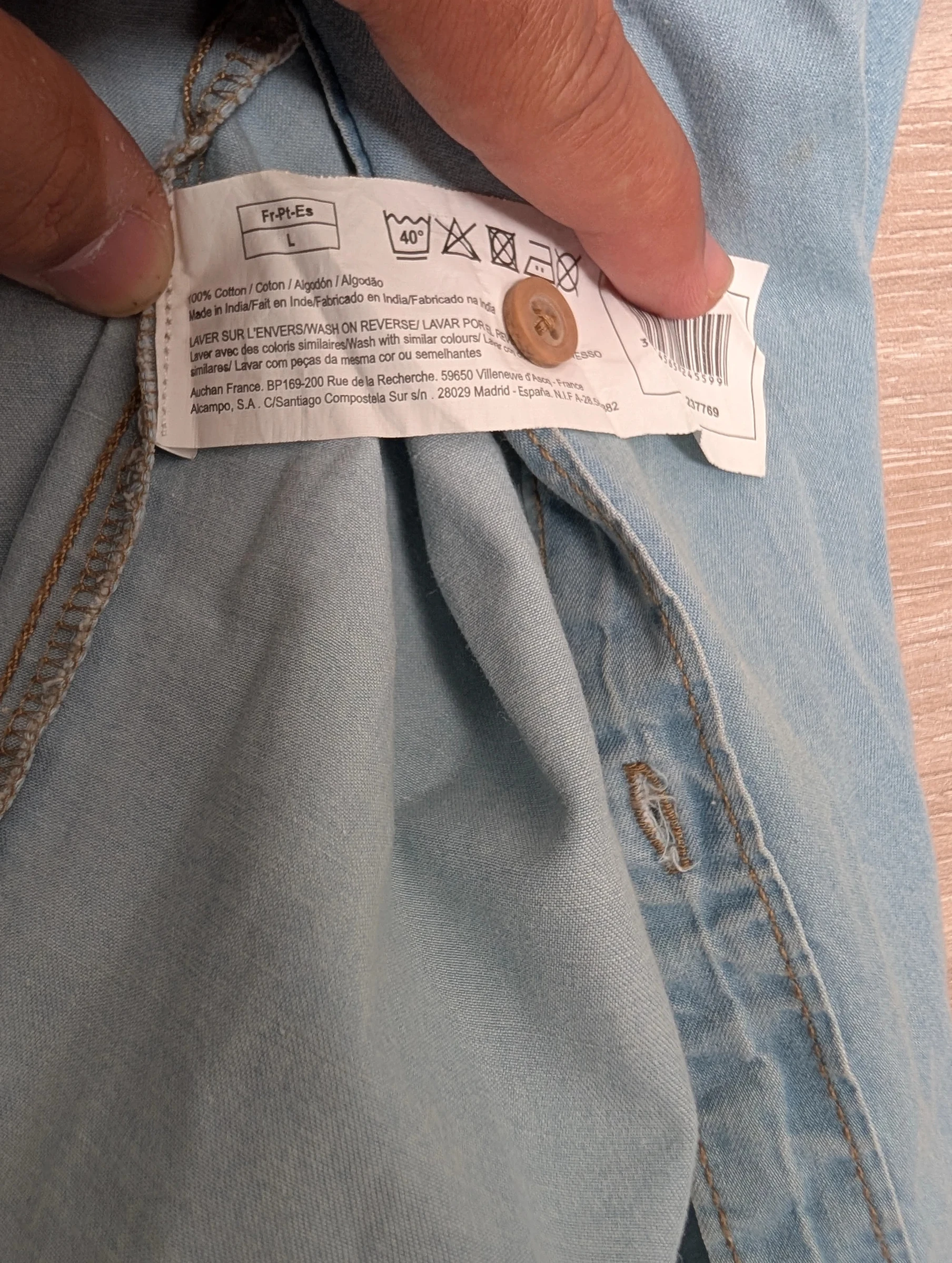 Camisa de hombre in extenso, talla L (regular), 100% algodón – photo 3